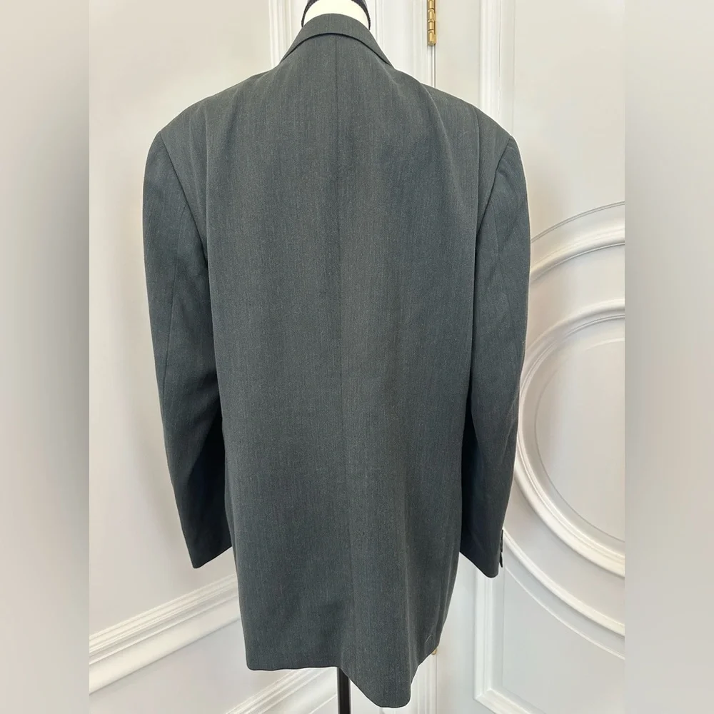 Oscar de la Renta Vintage Dapper Forest Green Double Breasted Blazer (Size 44L)